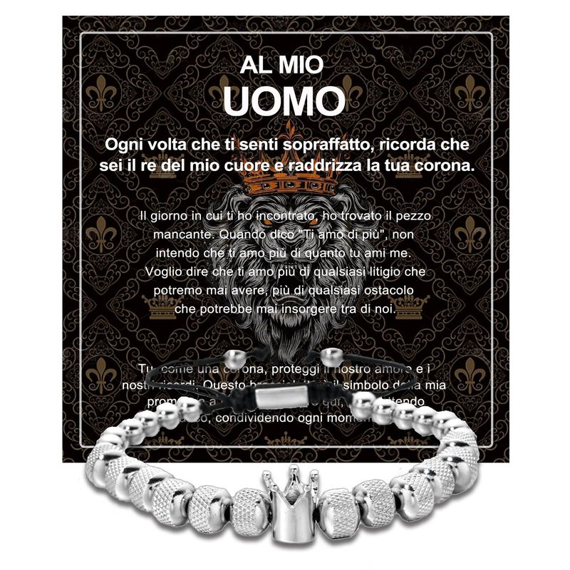 VGWON Bracciale Corona Uomo San Valentino