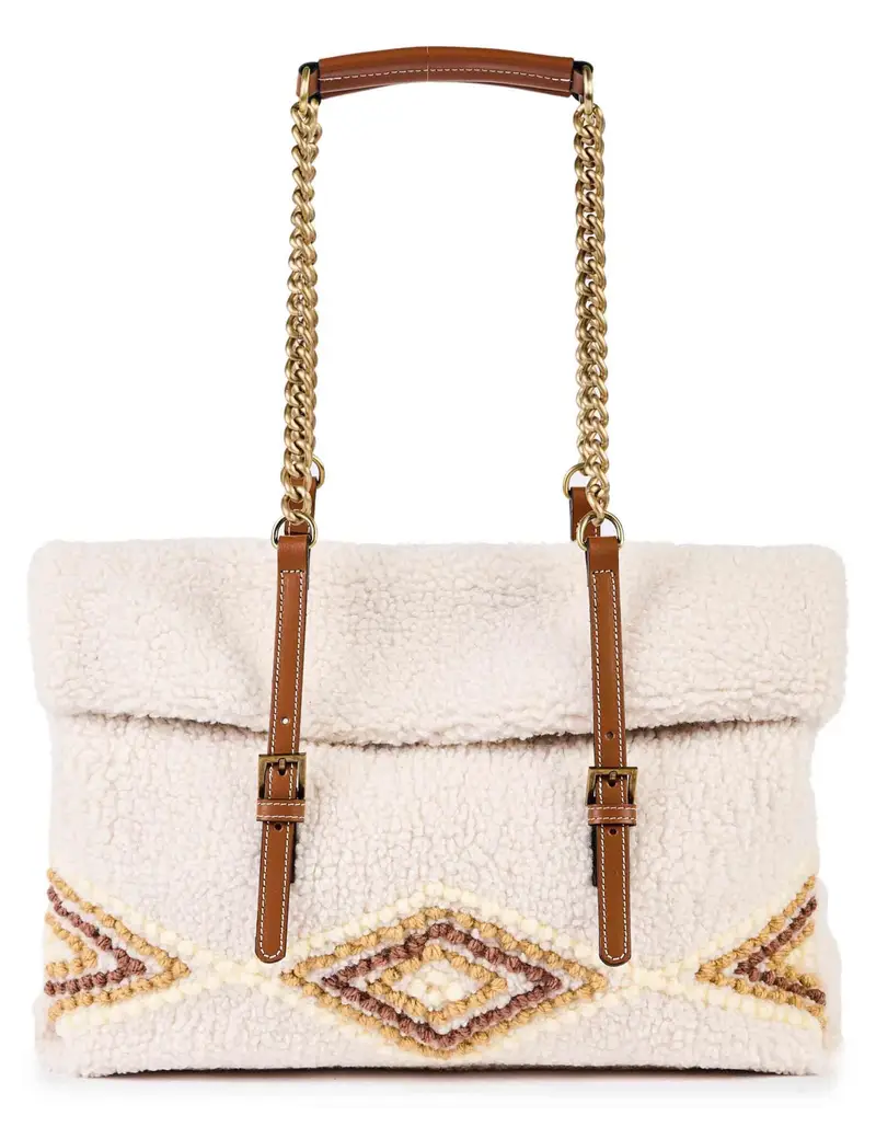 Via Mail Bag Borse in eco fur bianco con doppi manici Donna AMANDA U03