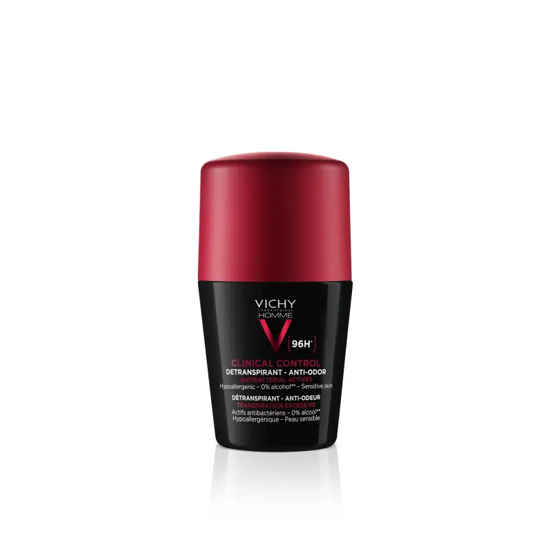 Vichy Homme Homme Clinical Control Deodorante Roll -On 96H Anti -Traspirante No Alcool 50ml Uomo - Deodoranti