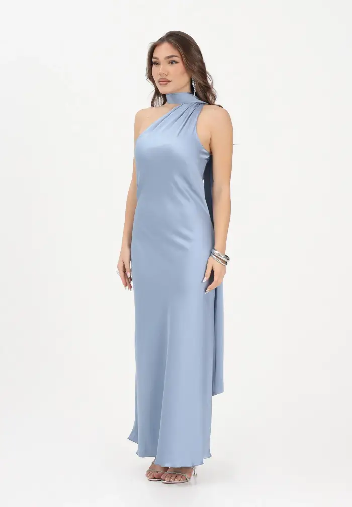 Abito lungo azzurro da donna