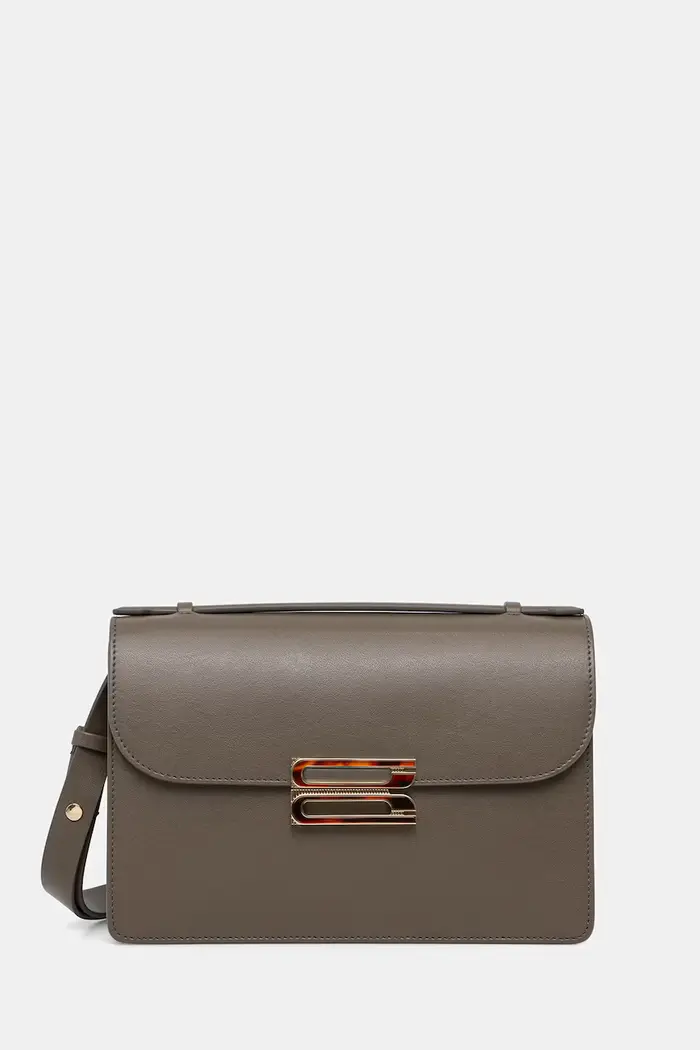Victoria Beckham borsa a tracollo da donna in pelle Dorian Marrone