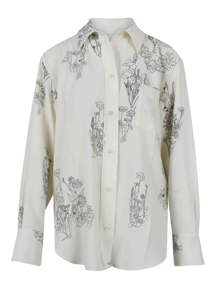 Victoria Beckham Camicia con stampa floreale Bianco