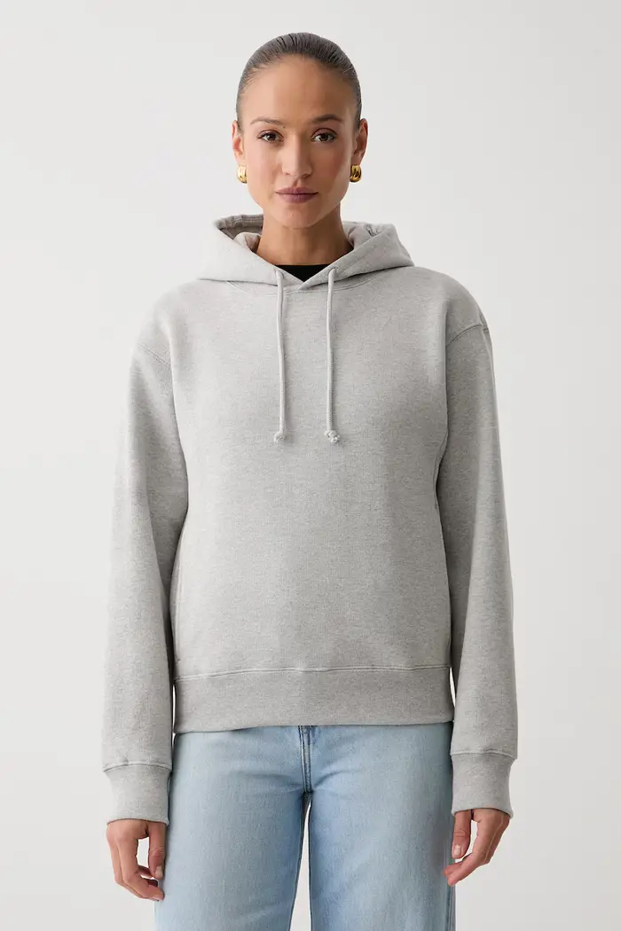 Victoria Beckham felpa con cappuccio da donna in cotone Mica Grigio