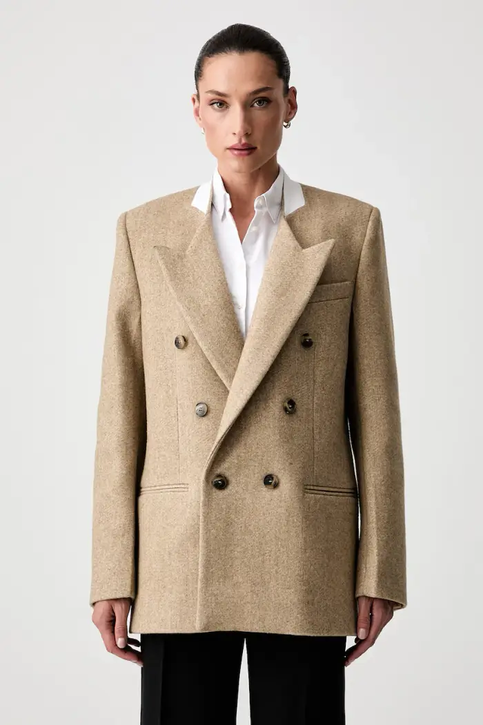 Victoria Beckham giacca da donna con lana Beatrice Beige