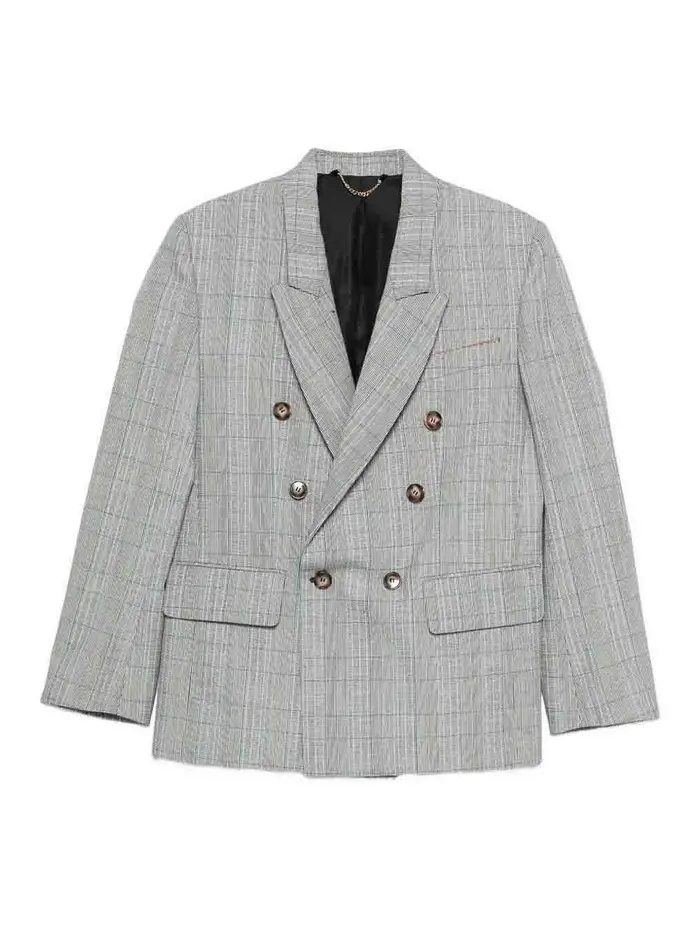 Victoria Beckham Giacca Sartoriale Doppio Petto Grigio