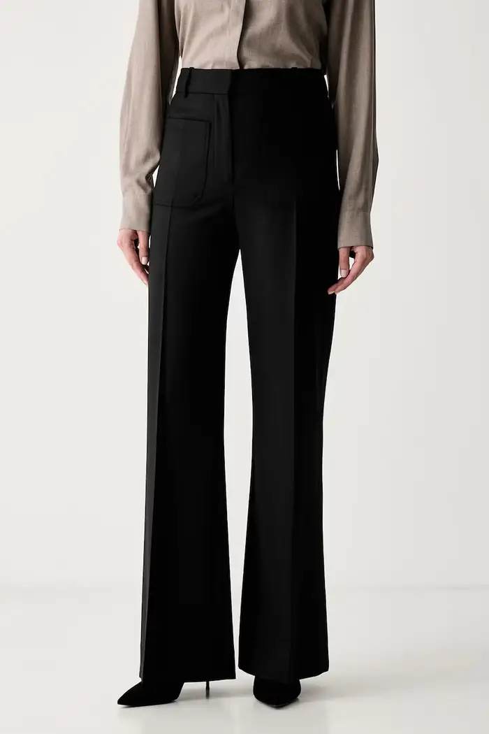 Victoria Beckham pantaloni da abito da donna con cotone Alina Nero