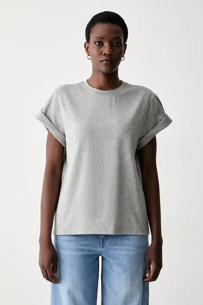 Victoria Beckham t-shirt da donna in cotone Tilly Grigio