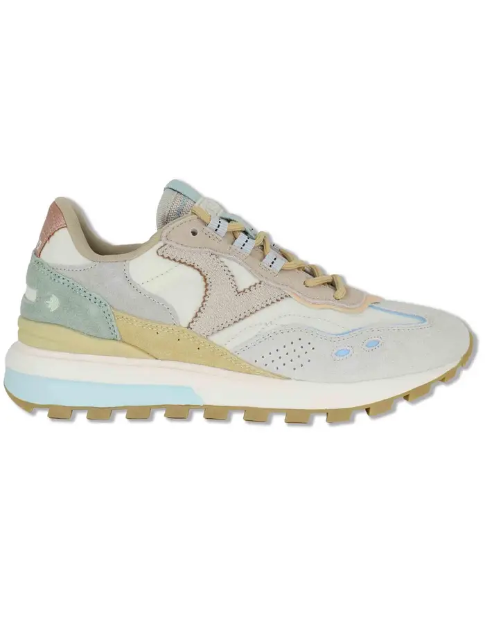 Victoria Sneakers Luna in camoscio beige suola running Donna 1156116 80_Beige
