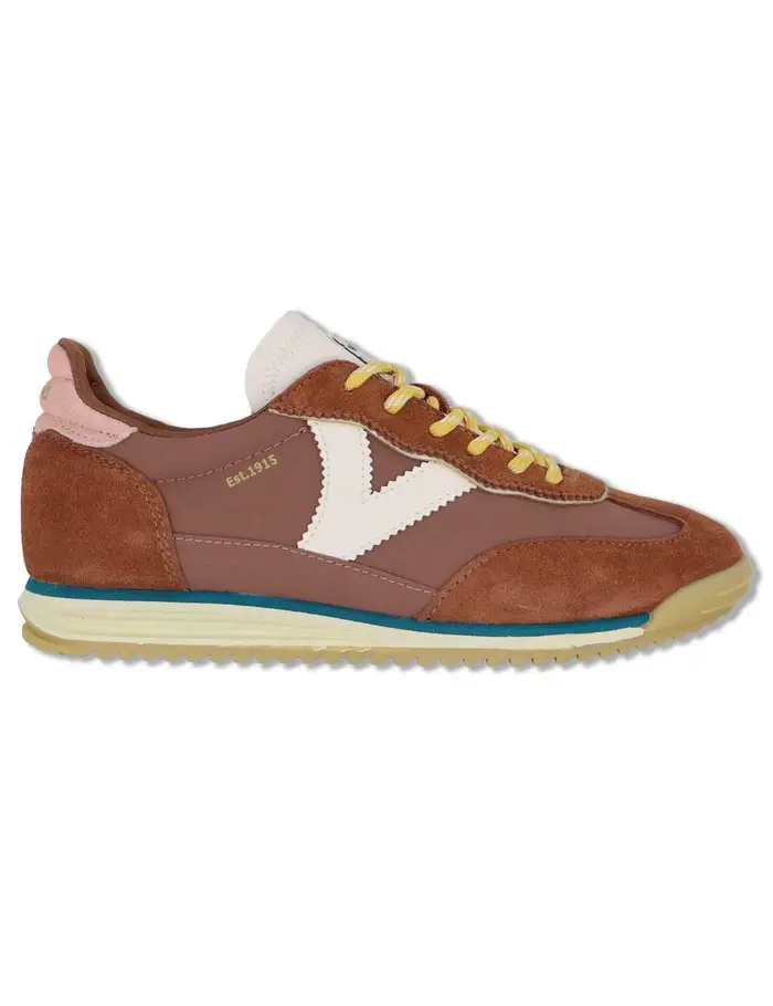 Victoria Sneakers Saturno in pelle e tessuto marrone Donna 1158110 79_Terra