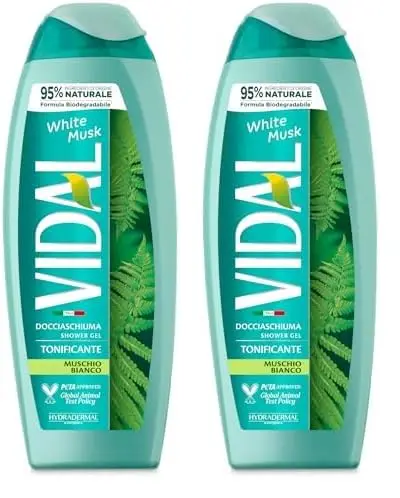 Vidal Docciaschiuma Vitamina C, Formula Energizzante, Fragranza di Arancia e Lime, Dermatologicamente Testato, 250ml