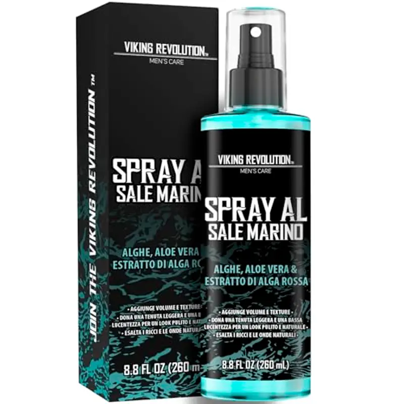 Viking Revolution Sea Salt Spray - Spray al Sale Marino per Capelli Uomo con Alghe, Aloe Vera ed Alga Rossa -Volumizzante per Aggiungere