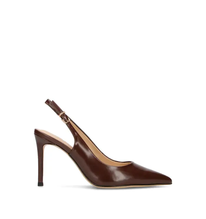 Slingback donna marrone in pelle Vario