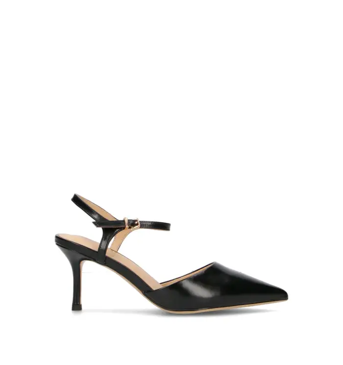 Slingback donna nera in pelle Vario