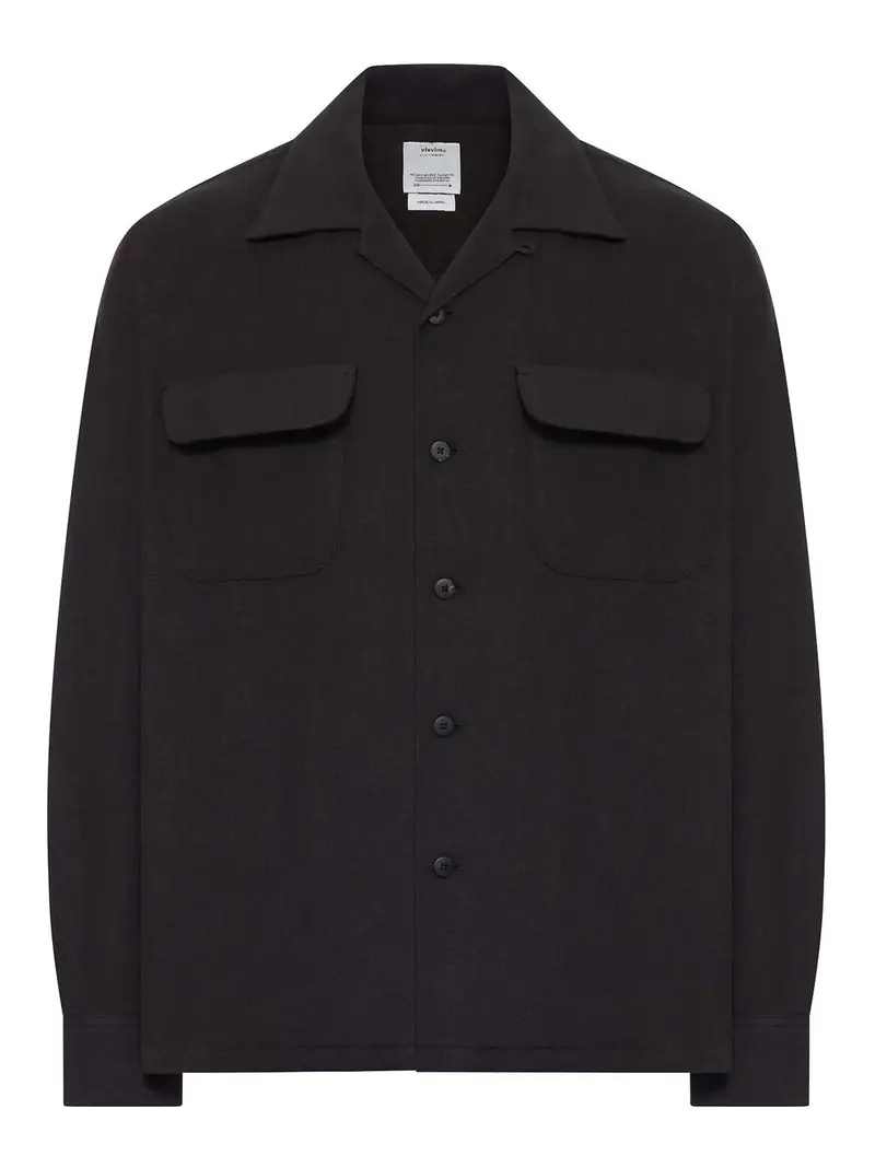 Visvim Overshirt in lana con tasche applicate Grigio