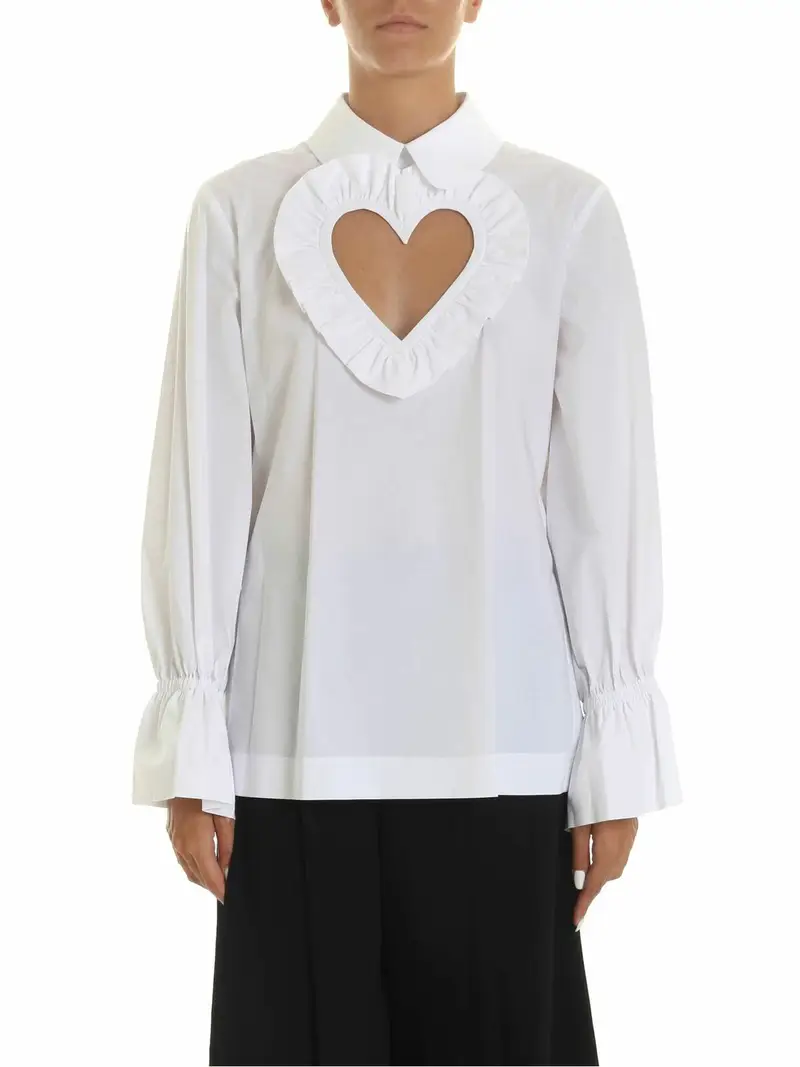 Vivetta Blusa bianca con inserto cuore Bianco