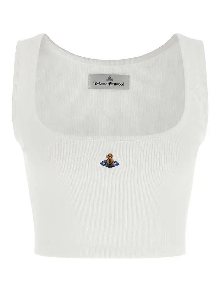 Vivienne Westwood Top corto a costine Bianco