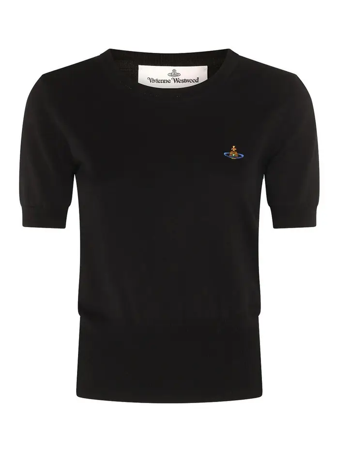 Vivienne Westwood Top nero in misto lana e seta