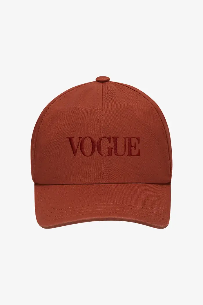 VOGUE Collection Cappellino VOGUE Handcraft Edition rosso ruggine con logo ricamato Red