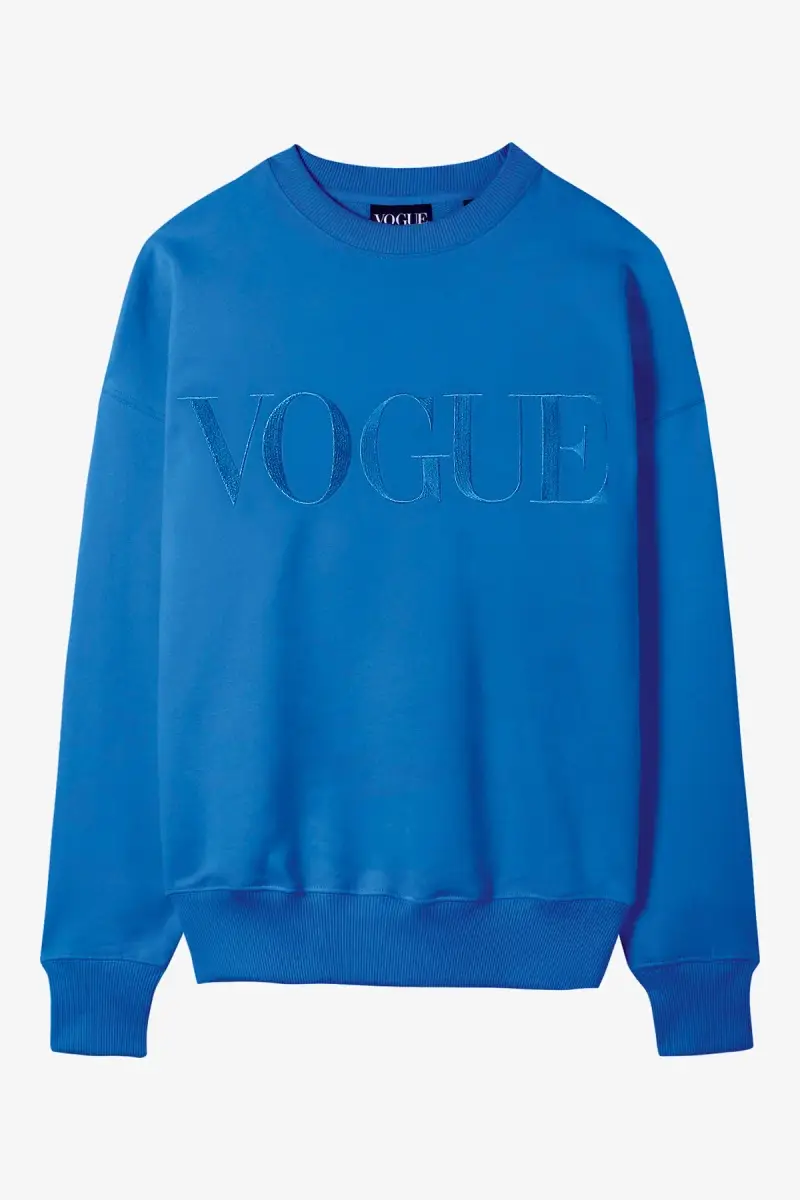 VOGUE Collection Felpa VOGUE blu con logo ricamato Blue