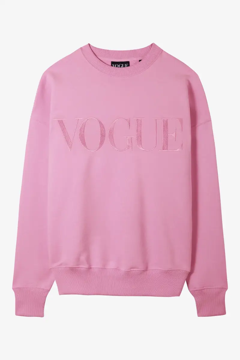 VOGUE Collection Felpa VOGUE rosa con logo ricamato Pink