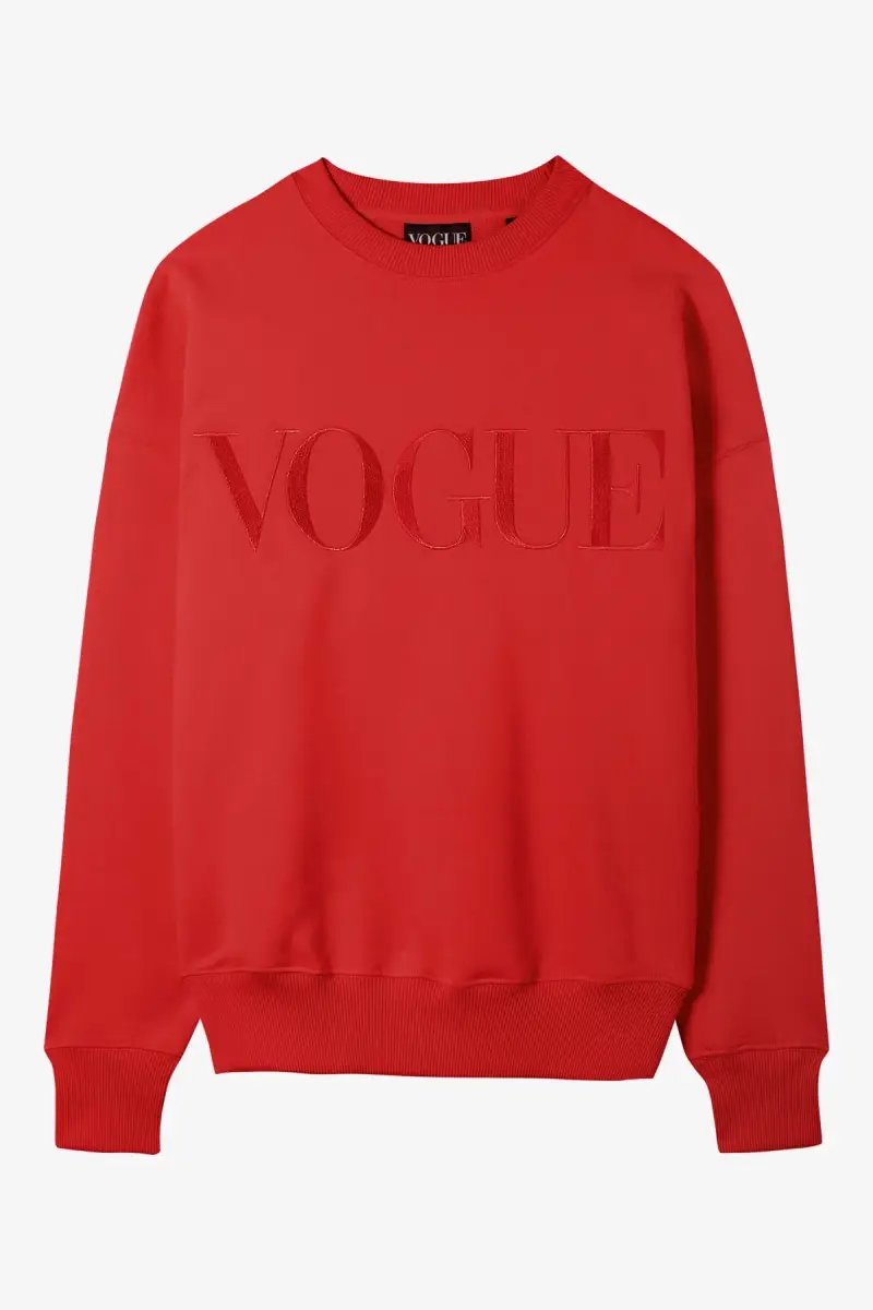 VOGUE Collection Felpa VOGUE rossa con logo ricamato Red