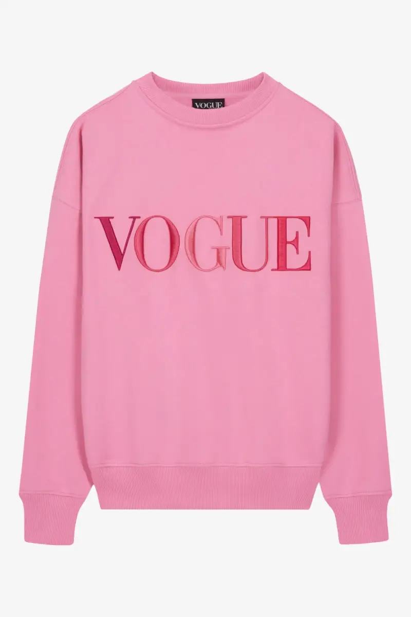 VOGUE Collection Felpa VOGUE Spring rosa con logo ricamato colorato Pink