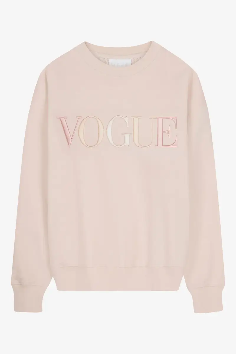 VOGUE Collection Felpa VOGUE Whites rosa pesca con logo ricamato colorato Pink