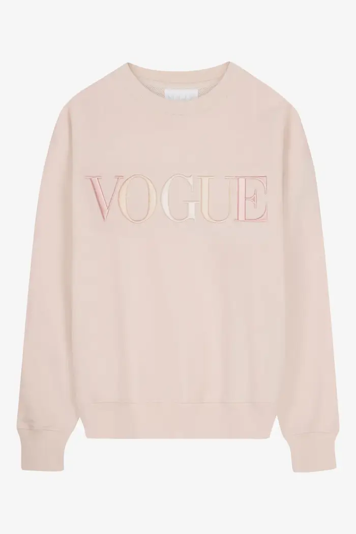 VOGUE Collection Felpa VOGUE Whites rosa pesca con logo ricamato colorato Pink