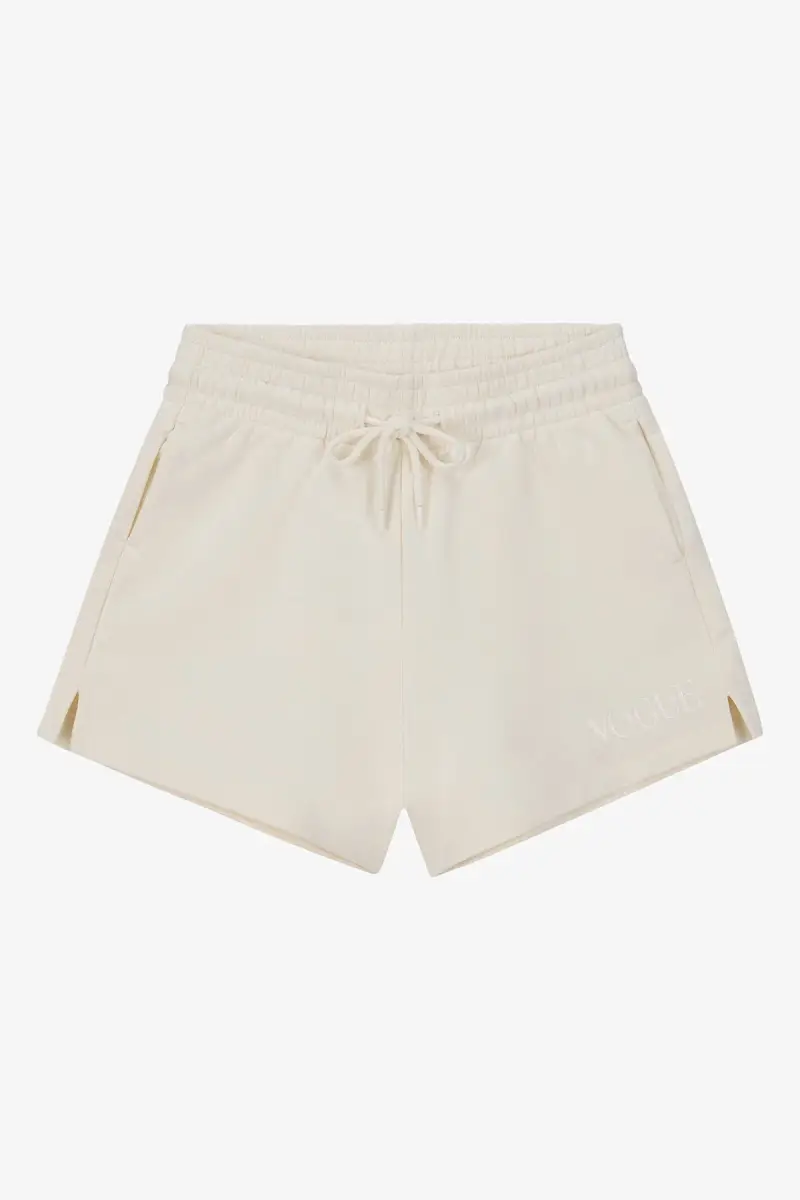 VOGUE Collection Pantaloncini VOGUE crema con logo ricamato Beige