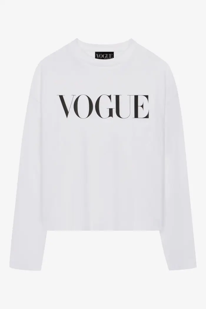 VOGUE Collection T-Shirt a maniche lunghe VOGUE Retro Sports bianca con logo stampato White