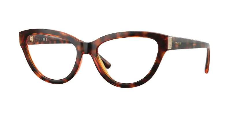 VOGUE EYEWEAR Donna VO5610B W656 Montature da vista Nylon Marrone Trasparente Cat Eye Normale