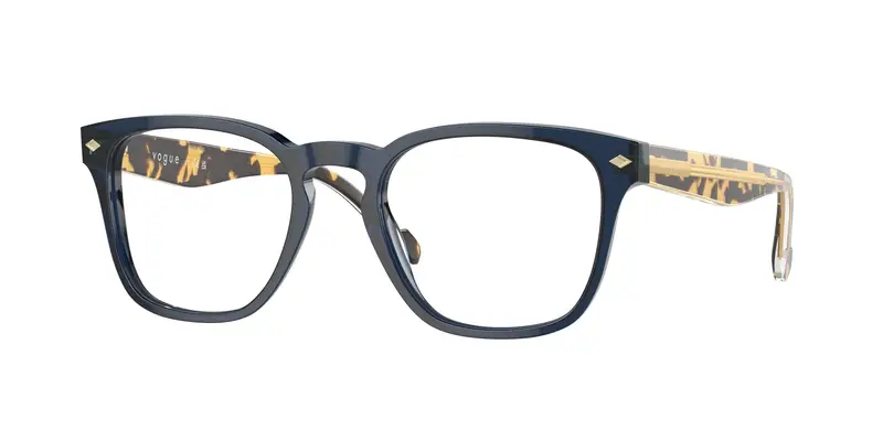 VOGUE EYEWEAR Uomo VO5570 3143 Montature da vista Acetato Blu Trasparente Squadrata Normale