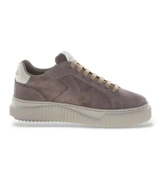 Voile blanche per donna 2017542 Sneakers in Pelle Lipari rosa scuro, Basso, Stringhe, Casual