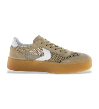 Voile blanche per donna 2019876 Sneakers beige Ines Mesh, Pelle, 1 a 3 cm, Stringhe, Casual