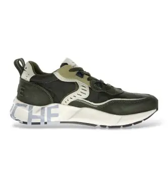 Voile blanche per uomo 2017465 Sneakers in Pelle Club01 verde, Basso, Stringhe, Casual