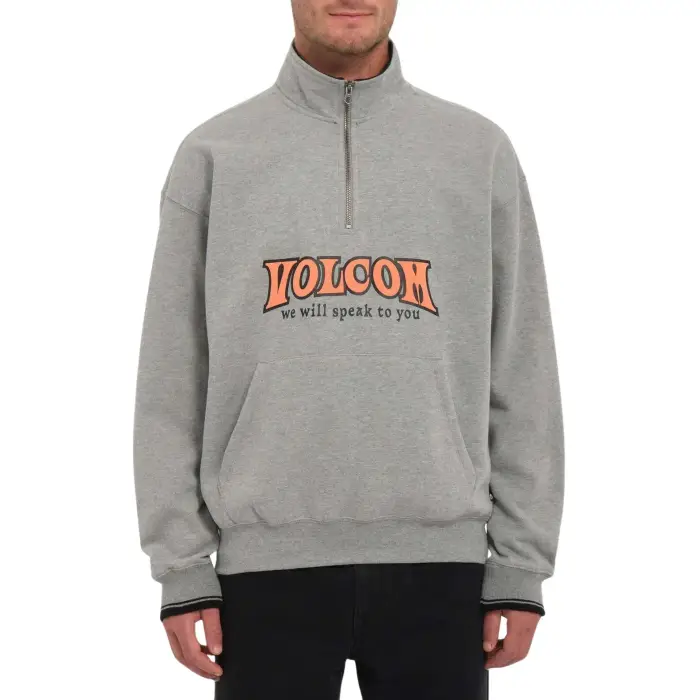 Volcom Felpa a girocollo demi-zip Varsity Gris
