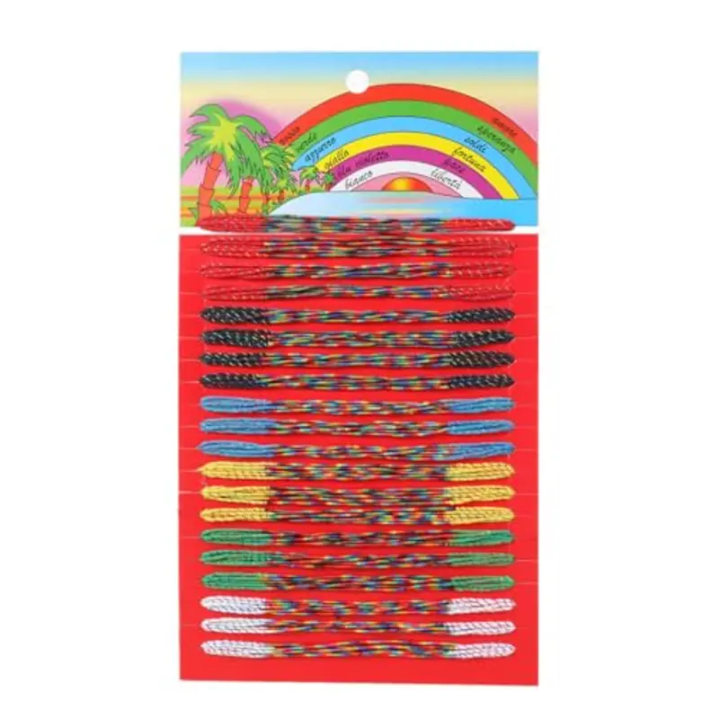 VQEOEOT Braccialetto dell'Amicizia, Filo Colorato Intrecciato, Braccialetti Moda Mare Portafortuna, Rosso