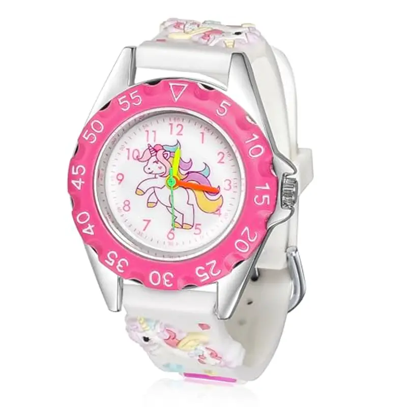 Vspek Orologio Digitale per Bambini, Orologio da Polso per Ragazze, Polso Unicorno, Cartone animato 3D con cinturino in rilievo, Regali per