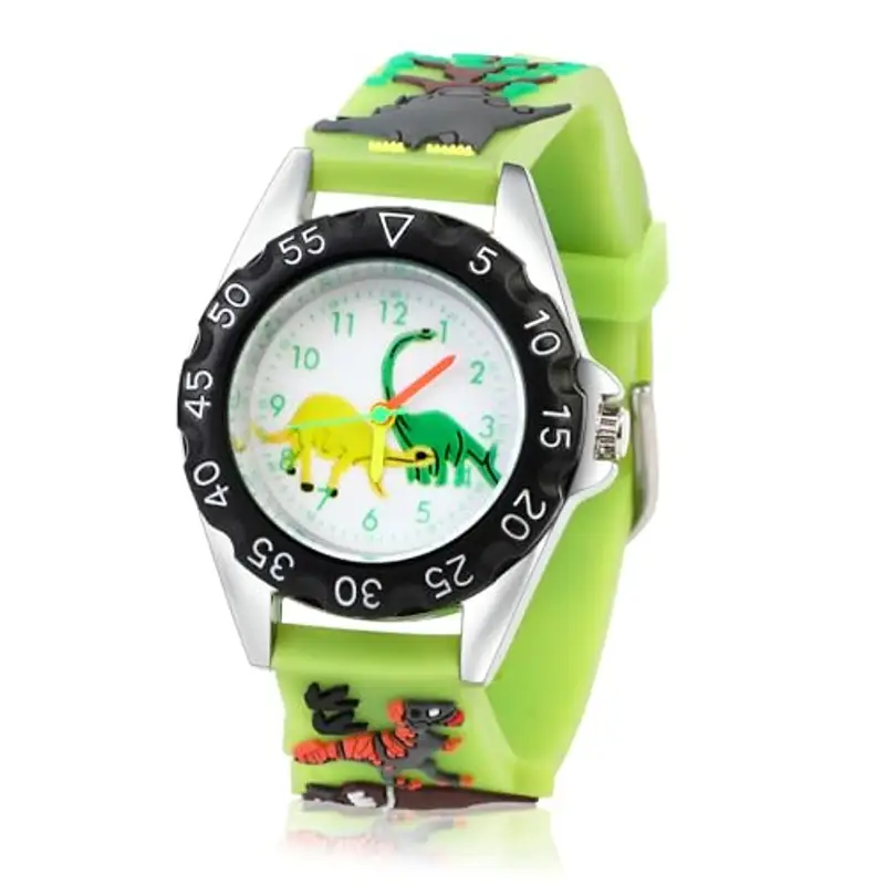 Vspek Orologio Digitale per Bambino, Orologio da Polso per Ragazzi, Polso Dinosauro, Cartone animato 3D con cinturino
