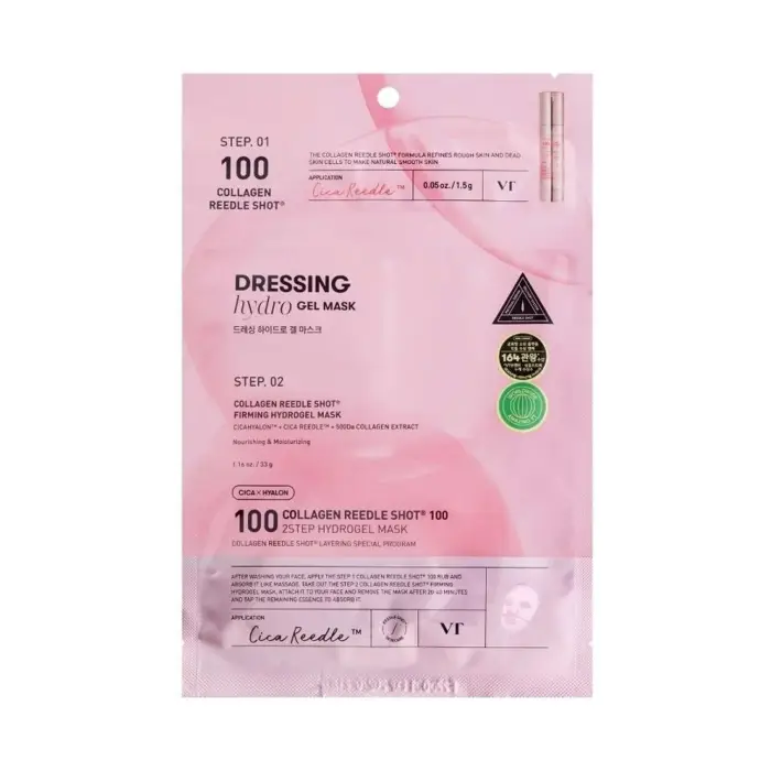 VT COSMETICS Viso COLLAGEN REEDLE SHOT 100 Hydrogel Mask - Maschera Idratante