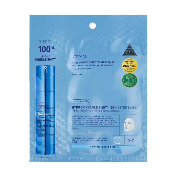 VT COSMETICS Viso HYDROP REEDLE SHOT 100HL 2 Step Mask - Maschera Idratante