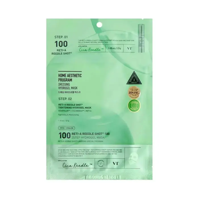 VT COSMETICS Viso RETI-A REEDLE SHOT 100 2 Step Hydrogel Mask - Maschera Idratante