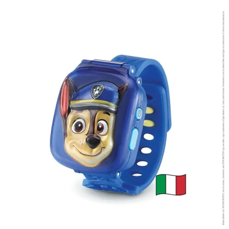 VTech PAW Patrol - Orologio Interattivo di Chase, Orologio per Bambini con 4 Giochi, Schermo a Colori, Inclusa Voce di Ryder, Funzione