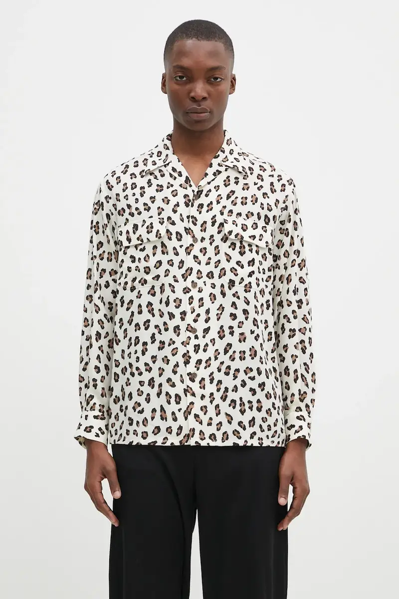 Wacko Maria camicia Hawaiian Shirt S uomo colore beige 24FW-WMS-HI02