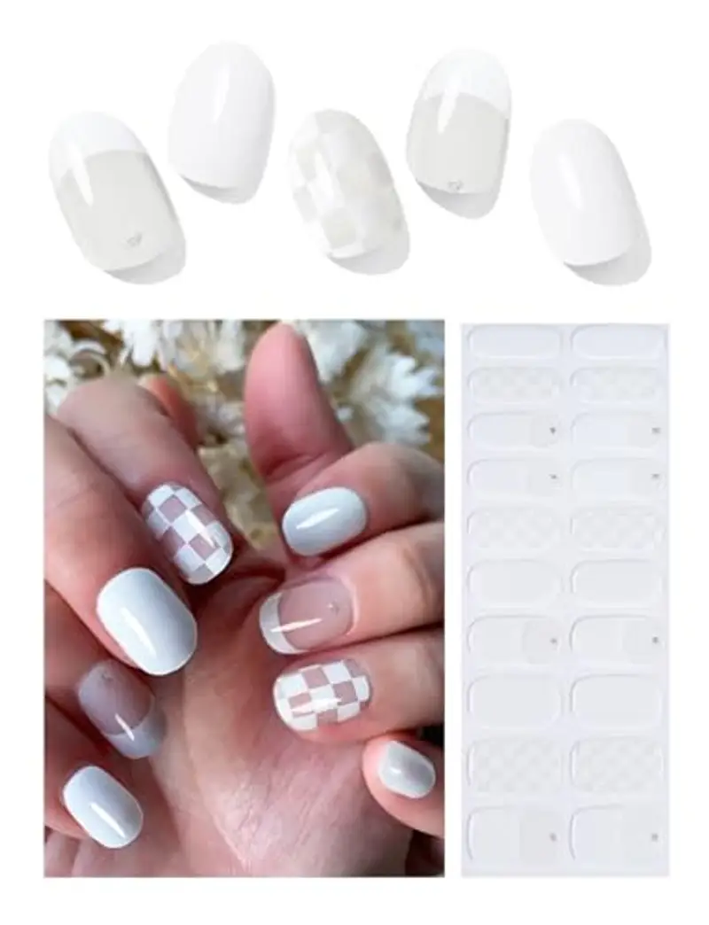 Wahrshei Unghie Gel Adesive UV | Smalto Adesivo Gel UV | 20 PCS Pellicola per Unghie Autoadesiva | Adesivi per unghie