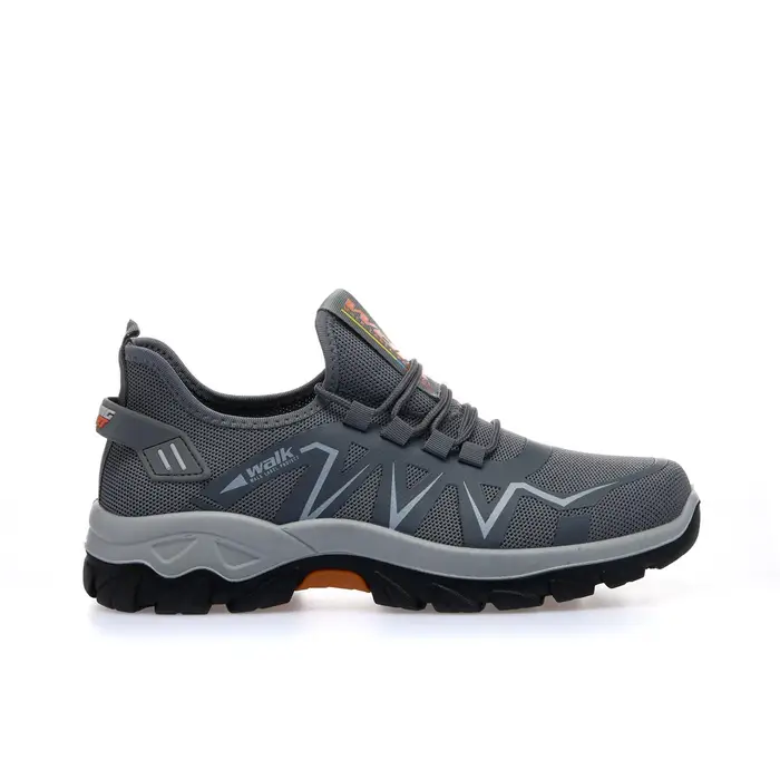 WALK Sneakers uomo grigie da trekking con lacci