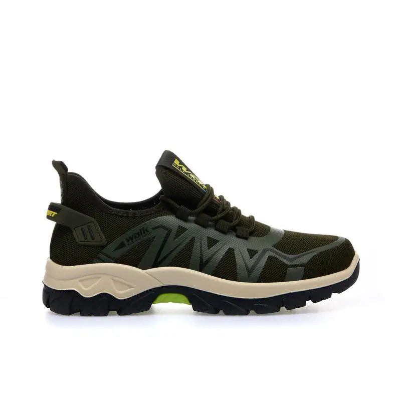 WALK Sneakers uomo verdi da trekking con lacci