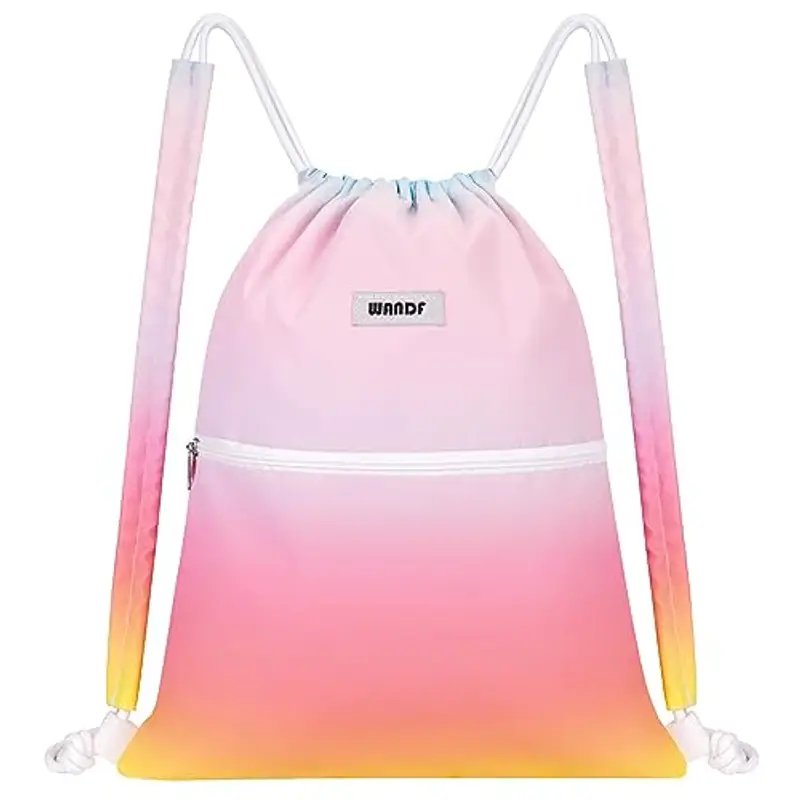 WANDF Zaino con Coulisse con Spalline Borsa da Palestra Borsa Sportiva Sacca Sportiva Sacca da Palestra Coulisse