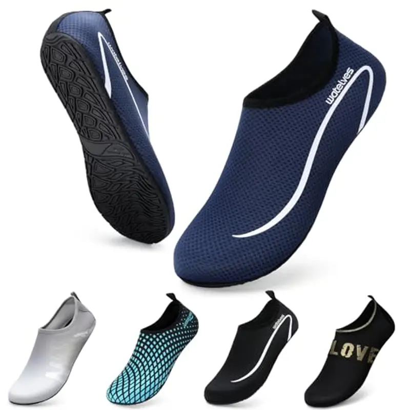 WateLves Scarpe da Scoglio Scarpette Donna Uomo Asciugatura Rapida Super Leggere Antiscivolo per Spiaggia e Snorkeling Unisex Linie