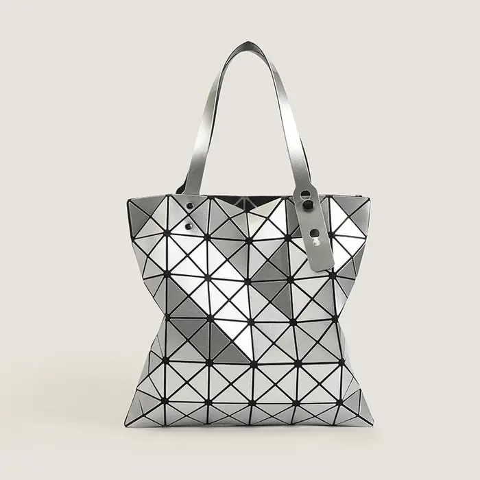 Borsa a mano giapponese di nicchia versatile a sei scomparti a forma di diamante geometrico alla moda leggera borsa tote versatile alla moda per donna